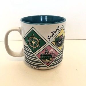 Vintage 1987 San Diego Mug, Coffee Cup, Sea Themed, Carol Western